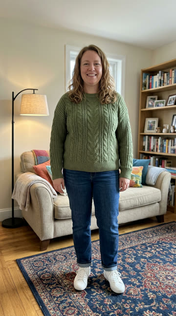 The one photo used for the Halloween, from a photo at home example (AI-generated person)
